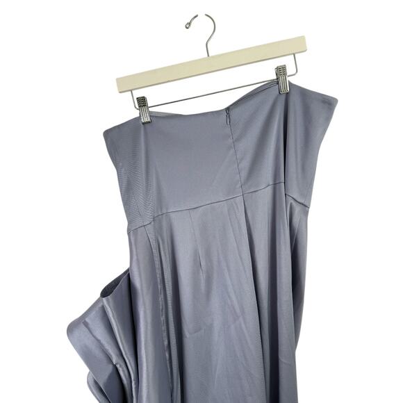 Badgley Mischka Mikado Ruffle Strapless Purple Gown Part Cocktail READ Womens 16 - Picture 8 of 9